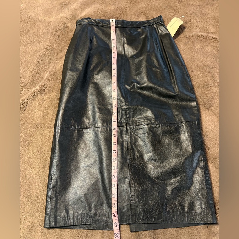Comint Black Leathet Skirt, Sz 5/6 - Picture 7 of 8